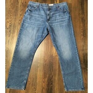 Wrangler Athletic Fit Jeans Men's 40x30 Straight Leg Light Fade Blue Work wear